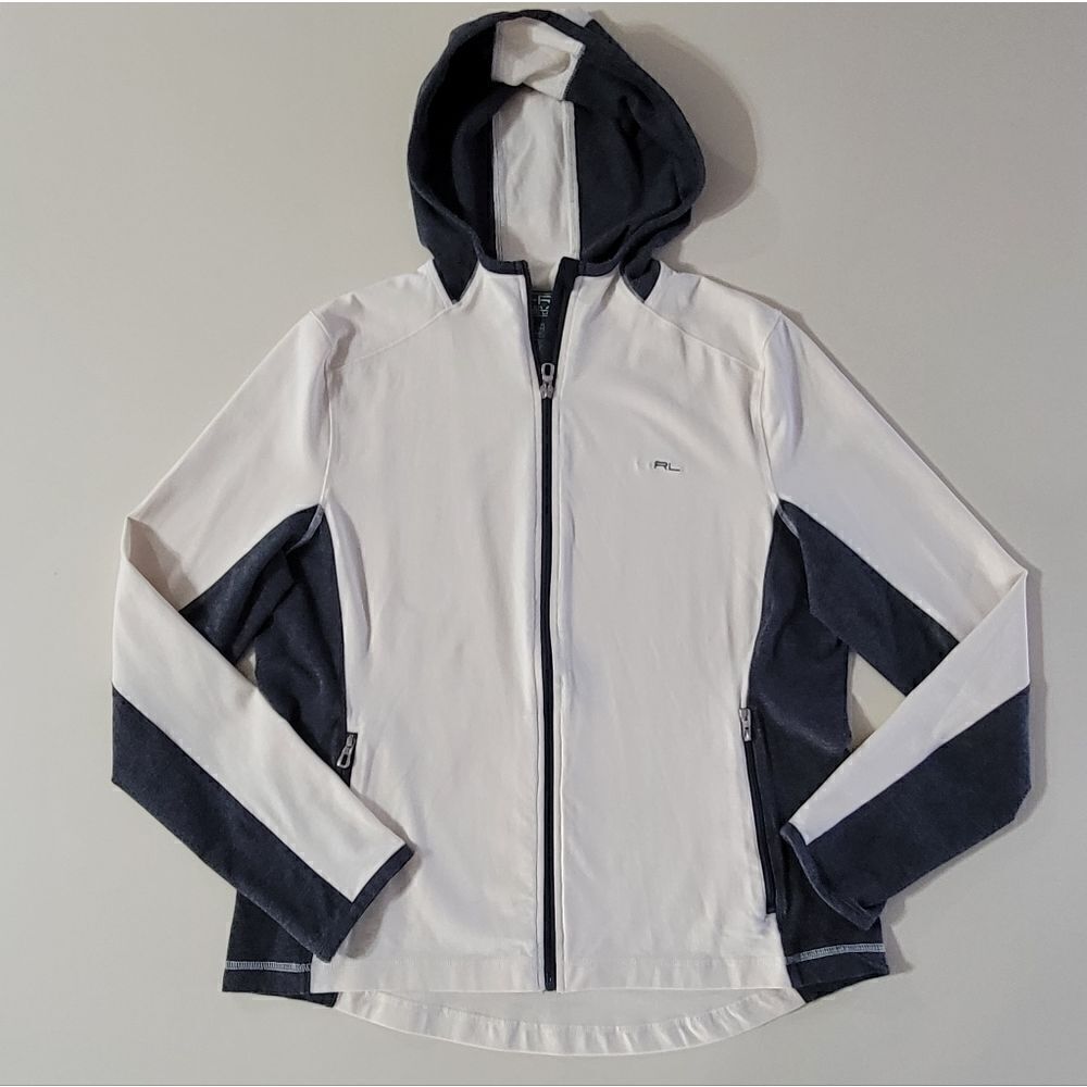 Lauren Active - Ralph Lauren Women’s White & Gray Full Zip Hooded Jacket